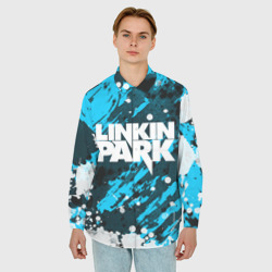 Мужская рубашка oversize 3D Linkin Park - фото 2