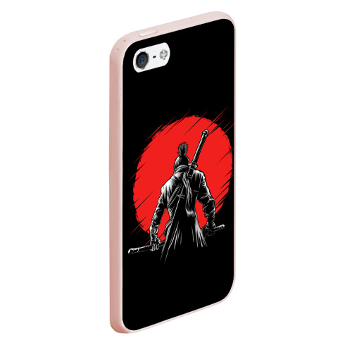 Чехол для iPhone 5/5S матовый Sekiro: Shadows Die Twice, цвет светло-розовый - фото 3