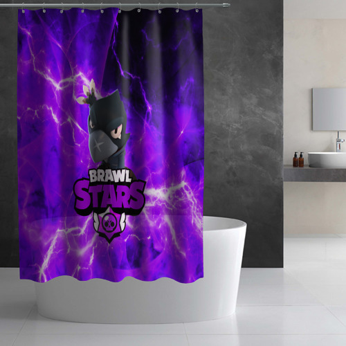 Штора 3D для ванной Brawl Stars crow - фото 3