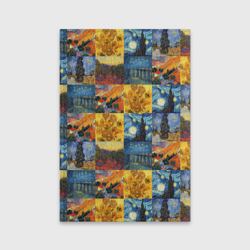 Обложка для паспорта матовая кожа Картины Ван Гога, цвет красный - фото 2