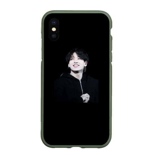 Чехол для iPhone XS Max матовый BTS. Jeon Jungkook, цвет темно-зеленый