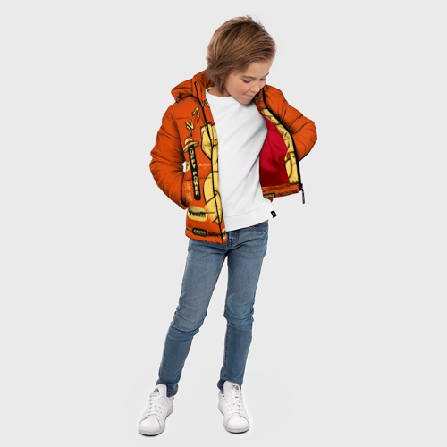 Зимняя куртка для мальчиков 3D Кулак в узел, цвет красный - фото 5