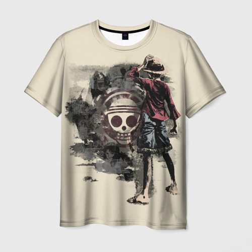 Мужская футболка с принтом Пиратский остров One Piece, вид спереди №1