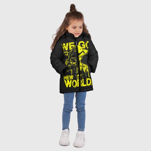 Зимняя куртка для девочек 3D One Piece We Go World, цвет светло-серый - фото 5