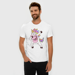 Мужская футболка хлопок Slim Dabbing Unicorn - фото 2