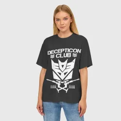 Женская футболка oversize 3D Трансформеры Deceticon - фото 2