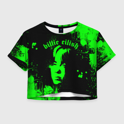 Женская футболка Crop-top 3D Billie Eilish, цвет 3D печать