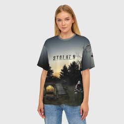 Женская футболка oversize 3D Сталкер 1 - фото 2