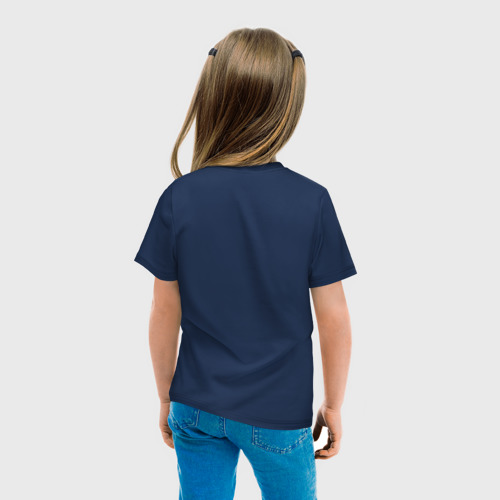 Детская футболка хлопок с принтом Силуэт Тоторо из деталей, вид сзади #2