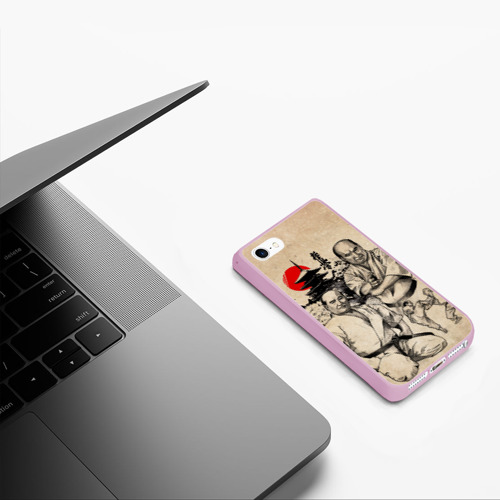 Чехол для iPhone 5/5S матовый Масутацу Ояма, цвет розовый - фото 5