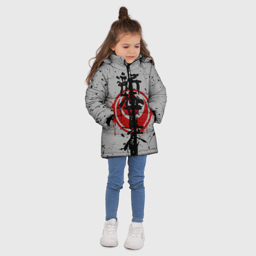 Зимняя куртка для девочек 3D Синкёкусинкай каратэ - до, цвет светло-серый - фото 5