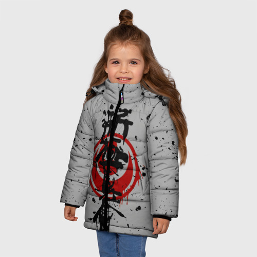 Зимняя куртка для девочек 3D Синкёкусинкай каратэ - до, цвет светло-серый - фото 3