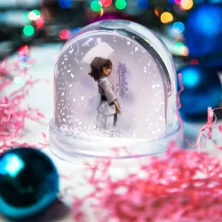 Игрушка Снежный шар Кёкусинкай девушка - фото 2
