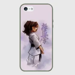 Чехол для iPhone 5/5S матовый Кёкусинкай девушка