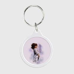 Брелок круглый Кёкусинкай девушка