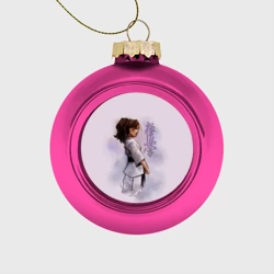 Ёлочный шар стеклянный/пластиковый Кёкусинкай девушка