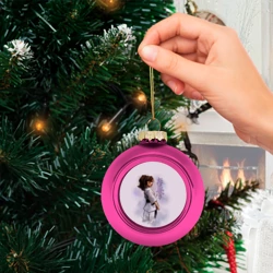 Ёлочный шар стеклянный/пластиковый Кёкусинкай девушка - фото 2