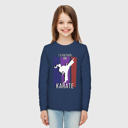 Детский лонгслив хлопок I`d rather do karate - фото 5