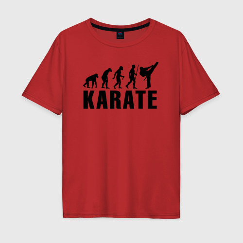 Мужская футболка хлопок Oversize с принтом Karate Evolution, вид спереди #2