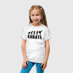 Футболка с принтом Karate Evolution для ребенка, вид на модели спереди №3. Цвет основы: белый
