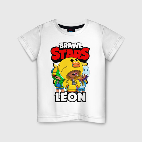 Детская футболка хлопок Brawl Stars Leon