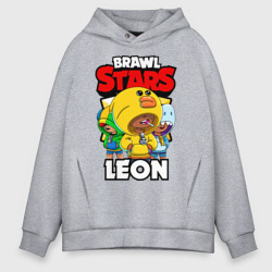 Мужское худи Oversize хлопок Brawl Stars Leon