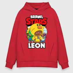 Мужское худи Oversize хлопок Brawl Stars Leon