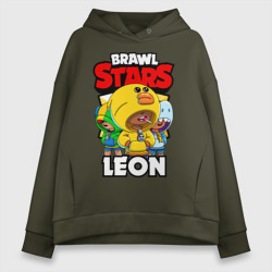 Женское худи Oversize хлопок Brawl Stars Leon