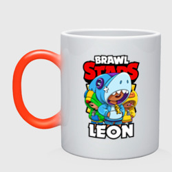 Кружка хамелеон Brawl Stars Leon