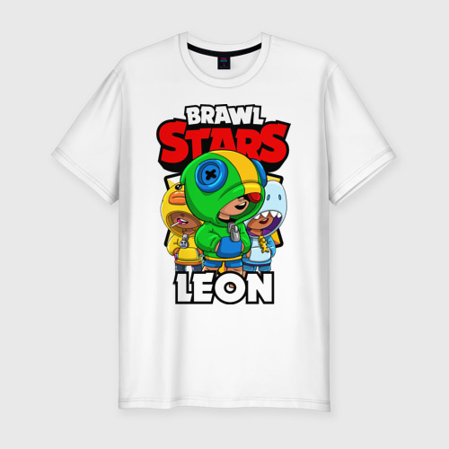 Мужская футболка хлопок Slim Brawl Stars Leon