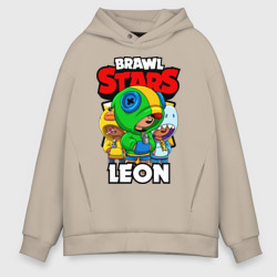 Мужское худи Oversize хлопок Brawl Stars Leon