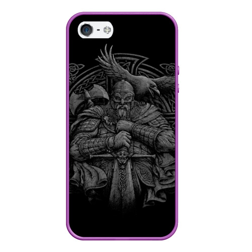 Чехол для iPhone 5/5S матовый Викинг, цвет фиолетовый