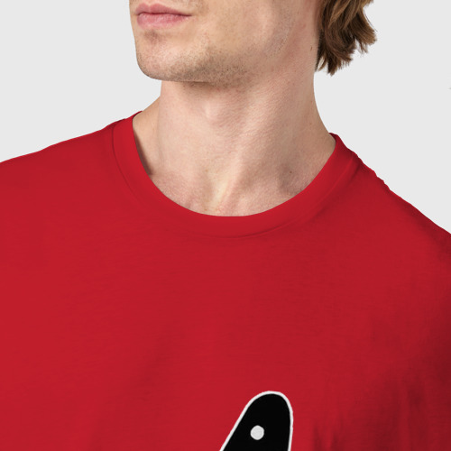 Мужская футболка хлопок Нож В Цветах, цвет красный - фото 6