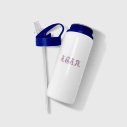 Бутылка для воды с трубочкой Лёля вензеля - фото 2