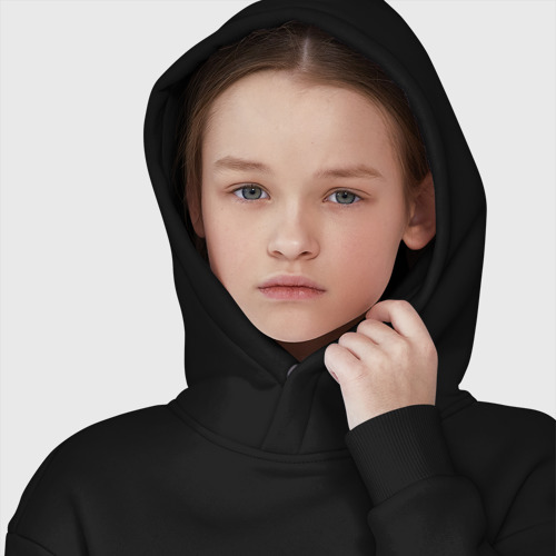 Детское худи Oversize хлопок Оля (вензеля), цвет черный - фото 6