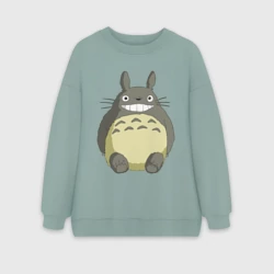 Женский свитшот oversize без начеса хлопок Тоторо