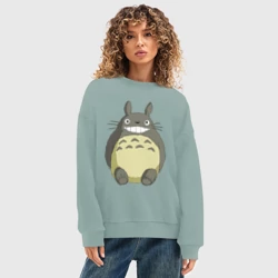 Женский свитшот oversize без начеса хлопок Тоторо - фото 2