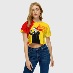 Женская футболка Crop-top 3D Квентин Тарантино - shot - фото 2
