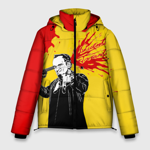 Мужская зимняя куртка 3D с принтом Квентин Тарантино - shot, вид спереди #2
