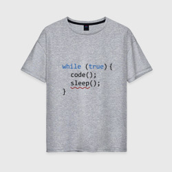 Женская футболка хлопок Oversize Code - sleep