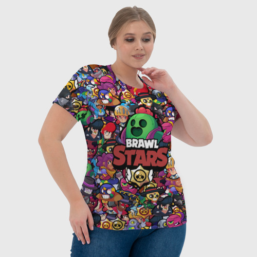 Женская футболка 3D Brawl Stars Spike, цвет 3D печать - фото 6
