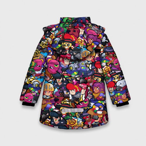 Зимняя куртка для девочек 3D с принтом Brawl Stars Spike, вид сзади #1