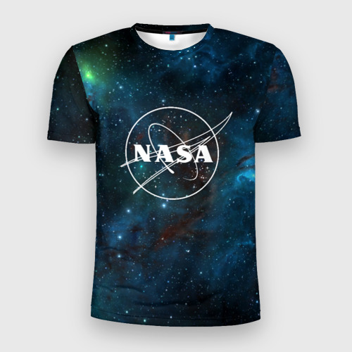 Мужская футболка 3D Slim с принтом NASA, вид спереди #2