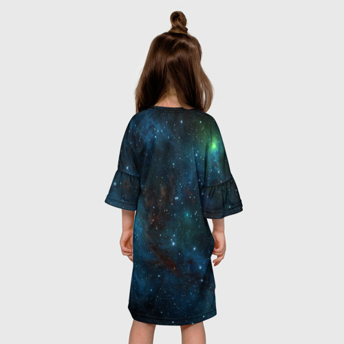 Детское платье 3D с принтом NASA, вид сзади #2