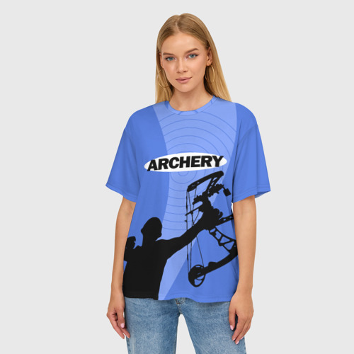 Женская футболка oversize 3D Archery, цвет 3D печать - фото 3