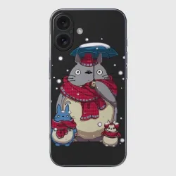 Чехол для iPhone 16 силиконовый с защитой камеры My Neighbor Totoro зонт от снега