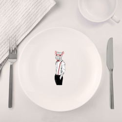 Набор: тарелка + кружка Крыса в очках - фото 2