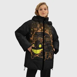 Женская зимняя куртка Oversize My Neighbor Totoro оранжевый кот - фото 2
