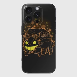 Чехол для iPhone 16 Pro силиконовый с защитой камеры My Neighbor Totoro оранжевый кот