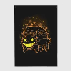 Постер My Neighbor Totoro оранжевый кот